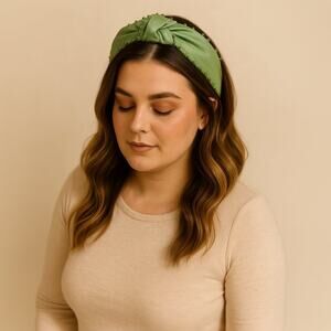 A346-B • Everly Beaded Faux Leather Knot Headband
